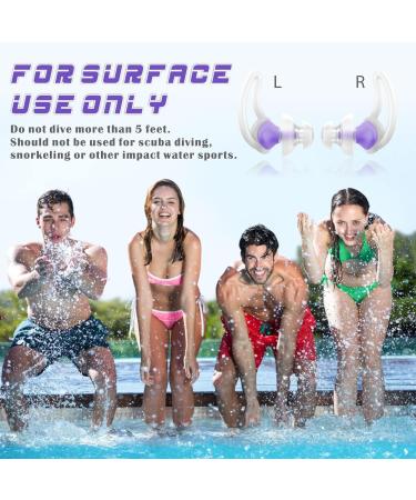 Hearprotek 2 Pairs Custom-Fit Swimmer Ear Plugs for Adults - Purple | Water Protection for Swimming, Showering, and Water Sports - Buy Online on GoSupps.com