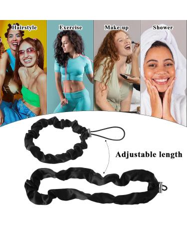 WLLHYF 3 Pieces Adjustable Silk Hair Tie Extra Large Satin Scrunchies for Women Girls Women's Black Satin No Slip Ouchless Hairband Ponytail Holders Hair Scrunchies Accessories - Buy Online on GoSupps.com