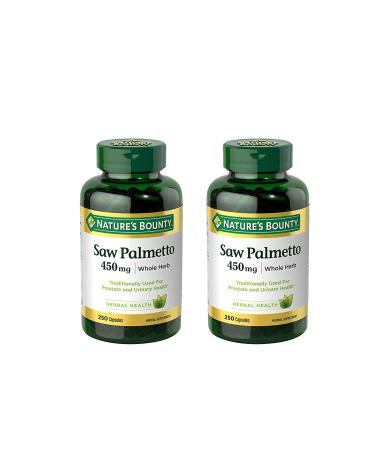 Nature's Bounty Saw Palmetto 450 mg Capsules 250 ea (Pack of 2) - Buy Online on GoSupps.com