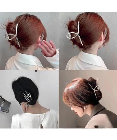 6 Metal Golden Hair Clips for Women & Girls - Slipproof Large Claw Clips for Thick & Thin Hair - Strong Hold Crescent Design - Buy Online on GoSupps.com