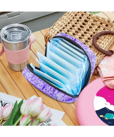 Pretty Purple Lavender Ladies Tie Storage Bag | Large Menstrual Cup Pocket with Zipper | Perfect Storage for Panty Liners & Tampons | Multicolored Design for Girls & Women - Buy Online on GoSupps.com