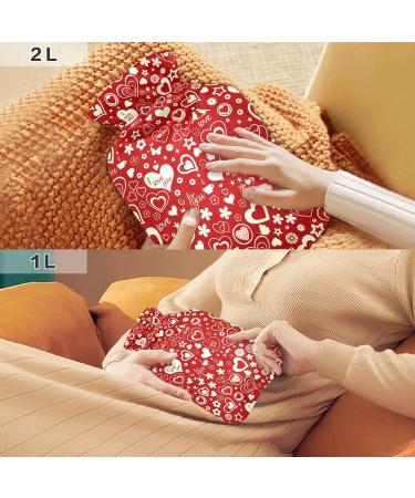 Hearts Valentine's Day Hot Water Bottle | 1L Hot Pack for Pain Relief | Perfect Gift for Adults - Buy Online on GoSupps.com