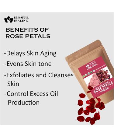 Blessfull Healing Organic 100% Pure Natural Rose Petals Powder | 100 Gram / 3.52 oz Pack Of 3 - Buy Online on GoSupps.com