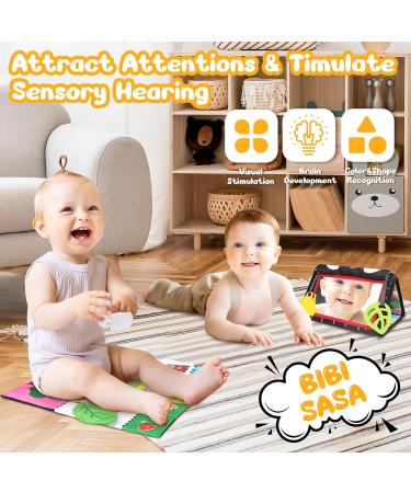 Buy Venditer Baby Toys 0-12 Months | Montessori Black & White Contrast Baby Mirror & Crackling Book for 1-2 Year Olds - Buy Online on GoSupps.com