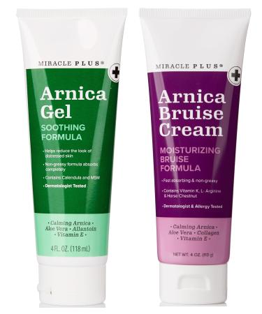 Miracle Plus Arnica Bruise Body Gel + Arnica Bruise Relief Cream Bundle