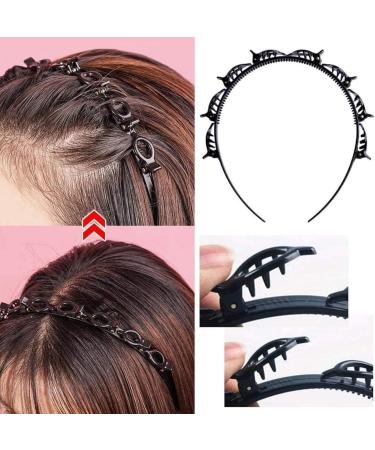 Double Bangs Hairstyle Hairpin | Headband With Clips | Double Layer Twist Plait Headband | Hairpin Headbands Twist And Clip Headband Hairpin Hair Band Styling Tools - Buy Online on GoSupps.com