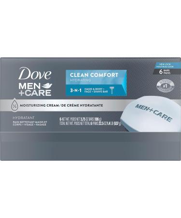 Dove Men + Care Body and Face Bar Soap for Healthy and Strong Skin Clean Comfort Moisturizing Cream 106 g Pack of 6 636 g (Pack of 1) - Buy Online on GoSupps.com