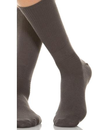 RELAXSAN 550 Diabetic Crew Socks - Non-Binding Seamless Cotton & Silver Socks for Sensitive Feet - Anthracite (Pack of 6) - Buy Online on GoSupps.com
