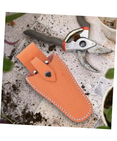 Vintorky Garden Shear Belt Holster Case - Leather Pocket for Garden Tools & Hairdressing Scissors - 21x9.5x5cm - Durable Stylish Orange - Buy Online on GoSupps.com