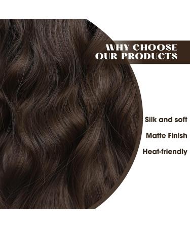 20 Inch Chestnut Brown Halos Hair Extension | Invisible Wire Hair Extensions | Long Wavy Synthetic Hair Pieces for Women - Buy Online on GoSupps.com