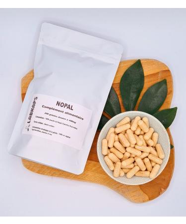 NOPAL 200 Capsules with a Strength of 400 mg - 100% Vegetable Shell - Food Supplement