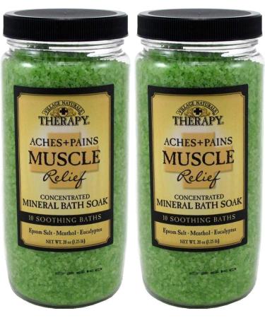 Village Naturals Aches + Pains Muscle Mineral Bath Soak 20oz (2 Pack) - Relieve Sore Muscles Naturally - Buy Online on GoSupps.com