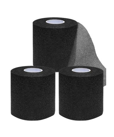 3 Pack Pre Wrap Tape Athletic Black Prewrap Headbands for Hair Foam Underwrap Sports Wrap