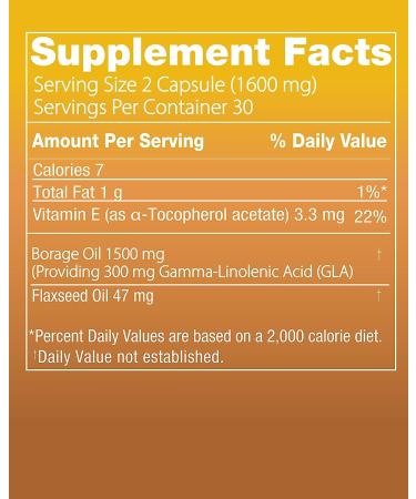Gamma Linolenic Acid 300mg - Borage Oil & Vitamin E for Women's Health (60 Capsules) | FromBIO - Buy Online on GoSupps.com