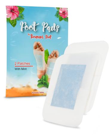 Summer Foot 2 pieces Premium foot pads - foot pavement with peppermint oil - bamboo pavement - peppermint plaster - adhesive pads for the feet - wellness plaster peppermint 2 pieces