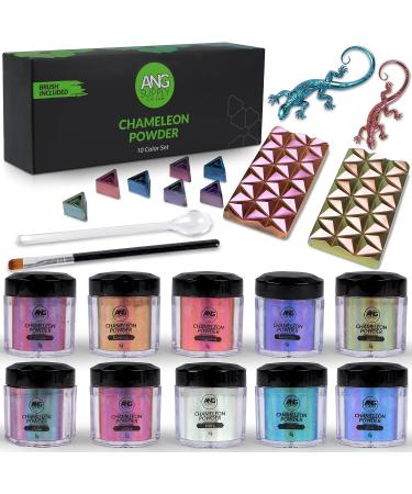 Chameleon Mica Powder Set - 10 Color Shift 5g Powders for Epoxy Resin & Paints - Buy Online on GoSupps.com
