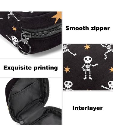 Skull Pattern Sanitary Napkin Storage Bag | Menstrual Cup Pouch & Makeup Organizer - Buy Online on GoSupps.com