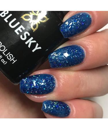 Bluesky Dark Blue Chunky Glitter MIDNIGHT BLUE - BLZ13 - UV/LED Soak Off Gel Nail Polish 10ml - Buy Online on GoSupps.com