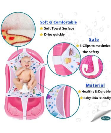 Premium Baby Bath Seat Support Net | Patterned Mesh with Six Safety Corners | Newborn Bath Sling | 35x21 Size - Buy Online on GoSupps.com