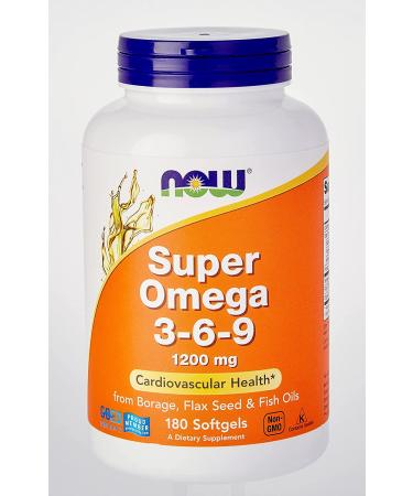 Now Foods Super Omega 3-6-9, 1200mg, 180 Softgels â€“ Premium Omega Fatty Acids for Heart & Joint Health - Buy Online on GoSupps.com