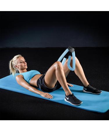 Relaxdays Thigh Trainer - Multifunctional Home Fitness Equipment for Legs & Arms - Light Blue Adductor & Leg Press - Buy Online on GoSupps.com