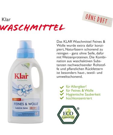 Clearly Fine & Wool Detergent 500ml | Fragrance-Free Eco-Friendly for Sensitive Fibers | 50 Washes | Ideal for Allergy Sufferers - Buy Online on GoSupps.com