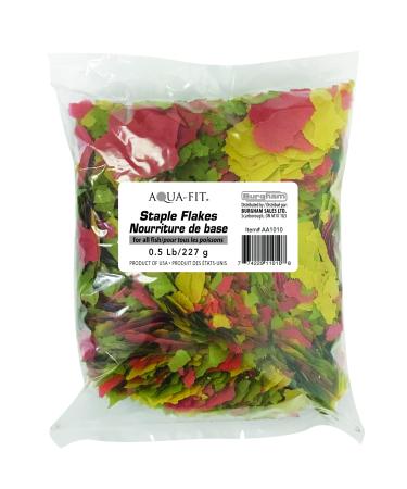 Burgham Aqua-Fit Tropical Fish Flake Food Staple Diet Tropical Flakes A Complete and Nutritionally Balanced Diet for All Aquarium Fish (1/2 LB)