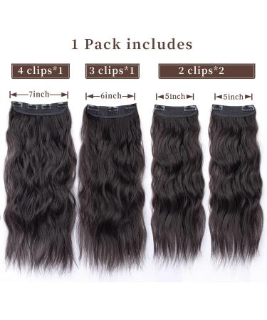 Mabufun Clip in Hair Extensions for Women Clip in Long Wavy Hair Extension 20 Inch Thick Hairpieces Fiber Double Weft Hair for Women (20 Inch Dark Brown) 20 Inch Dark Brown - Buy Online on GoSupps.com