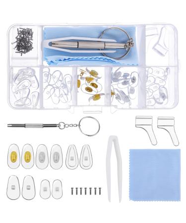 Telooco glasses repair tool set with small screws silicone nose pads tweezers cleaning cloth for glasses nasal cushion repair set silicone screw nasal cushion replacement tools - Buy Online on GoSupps.com