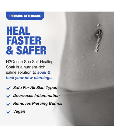 H2Ocean Healing Soak - 4 oz Sea Salt Bath for Piercing & Wound Care | Soothing Aftercare Solution - Buy Online on GoSupps.com