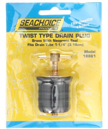 Seachoice 1.25 in. Marine Boat Brass Drain Plug with Neoprene Seal - Buy Online on GoSupps.com