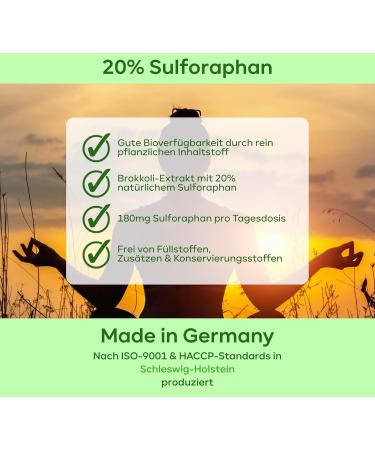 High-Dose 20% Sulforaphan Capsules - 180 Broccoli Sprout Extract Capsules with 90mg Sulforaphan Each - Premium Broccoli Supplements for Optimal Health - Buy Online on GoSupps.com