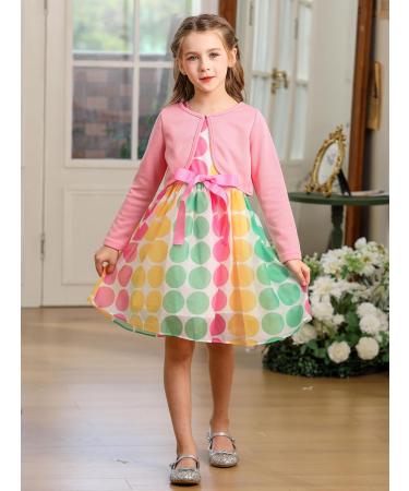 BONNY BILLY Girls Cotton Knitted Cardigan Long Sleeve Shrug - Pink, 7-8 Years | Kids Clothing - Buy Online on GoSupps.com