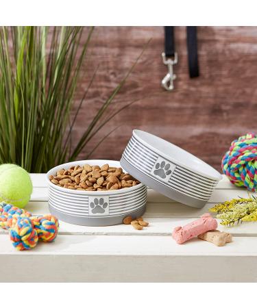 Bone Dry Paw & Patch Ceramic Pet Collection Medium Set - 6x2 Gray - Buy Online on GoSupps.com