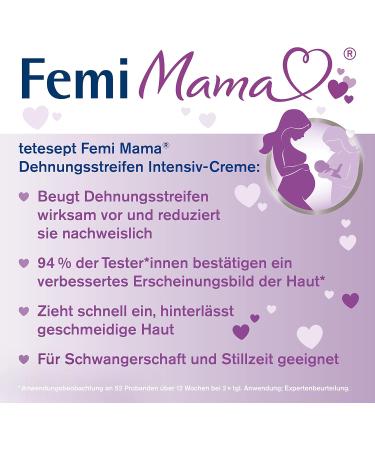 tetesept Femi Mama Stretch Marks Intensive Cream - Reduce & Prevent Stretch Marks - 100 ml - International Shipping Available - Buy Online on GoSupps.com