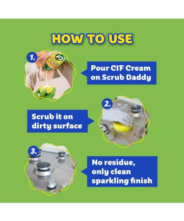 Scrub Daddy & Cif All Purpose Cleaning Cream - Lemon | Multi-Surface Cleaner & Scratch-Free Sponge for Home | International Shipping Available - Buy Online on GoSupps.com