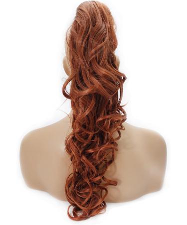 Ponytail Claw Clip - Copper - Wavy - 22in / 56cm - Heat Resistant Synthetic Hair Piece - Buy Online on GoSupps.com
