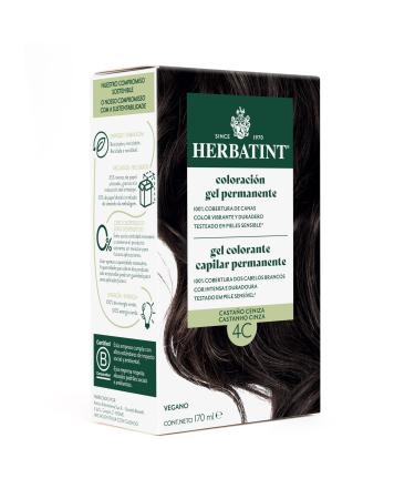 Herbatint Herbatint Permanent Hair Color Gel 4C Ash Brown 170ml Ammonia-free optimal gray coverage for sensitive skin with 8 natural organic extracts