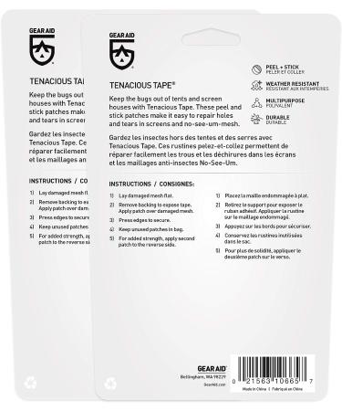 Gear Aid Tenacious Tape Mesh Patches - Tent and Bug Screen Repair - 3 Rounds, 2 Pack - Buy Online on GoSupps.com
