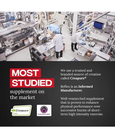 Reflex Creapure Creatine Powder (500g) - Vegan-Friendly Supplement - Buy Online on GoSupps.com