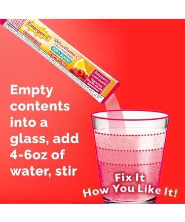 Emergen-C Zero Sugar 1000 mg Vitamin C Powder for Daily Immune Support Caffeine Free Vitamin C Supplements with Zinc and Manganese B Vitamins and Electrolytes Raspberry Lemonade Flavor - 36 Count Raspberry Lemonade 6.1 Ou  - Buy Online on GoSupps.com