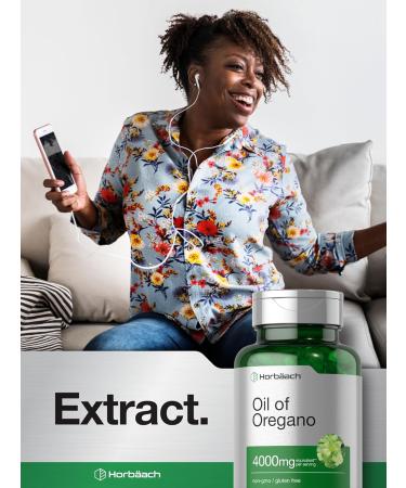 Horb ach Oregano Oil | 4000mg | 300 Softgel Capsules | Naturally Occurring Carvacrol Pills | Non-GMO and Gluten Free Extract Supplement - Buy Online on GoSupps.com