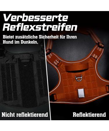 Rabbitgoo Large Dog Harness - Durable Adjustable Tactical Harness with Handles for Hiking Anti-Train Design Orange (1 Pack) - Buy Online on GoSupps.com