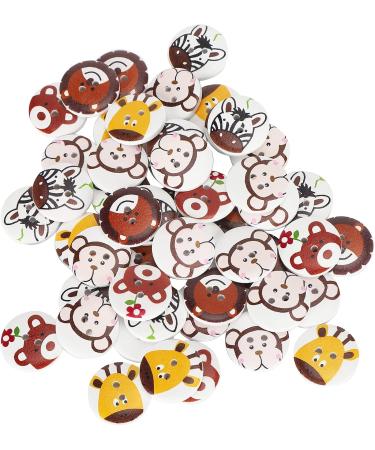20mm Wooden Cartoon Animal Buttons - Perfect for Children's Clothing & Home Decor | Eco-Friendly Sewing Accessories - Buy Online on GoSupps.com