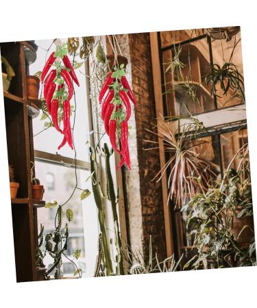 Abaodam 2 Strings Simulation Red Long Pepper Vines Decor Long Pepper Adornment Chili Cook Off Decorations Red 55X8.5X5CM - Buy Online on GoSupps.com