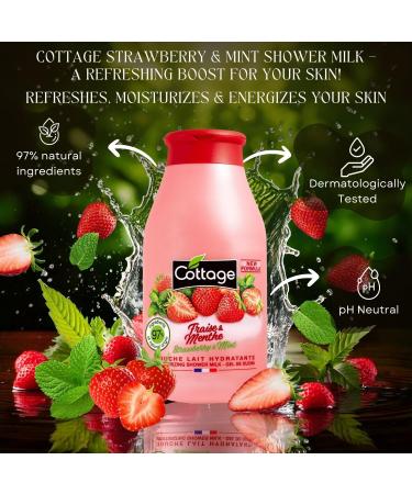 COTTAGE Shower Milk StrawberryMint 97 Natural Original Ingredients 1 Unit 250 ml - Buy Online on GoSupps.com