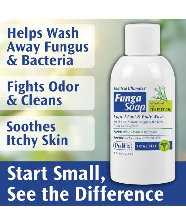 Pedifix FungaSoap Tea Tree Oil Foot & Body Wash 2 oz (Travel Size) Small Bottle for Itchy Skin, Odor & Fungus Care Perfect for On-the-Go Use Same Formula as Larger Sizes Tea Tree 2 Fl Oz (Pack of 1) - Buy Online on GoSupps.com