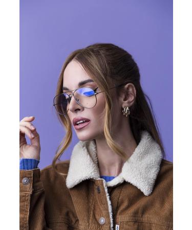 Contacta Blue Block Pilot Computer Glasses - Blue Light Protection for Men & Women with Holder - Neutral Diopters - Gray - Buy Online on GoSupps.com