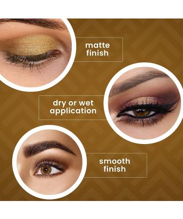 Ccolor Cosmetics Golden 15-Color Eyeshadow Palette | Highly Pigmented, Long-Wearing, Easy-to-Blend Bronze Gold Matte & Shimmer Eye Shadow Palette - Professional Formulated Eye Makeup - Buy Online on GoSupps.com