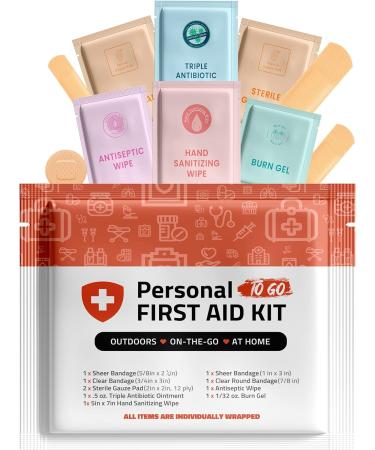 10 Pack Personal First Aid Kit for Minor Cuts, Scrapes, and Burns - Ideal for Home, Office, Car, School, Business, Camping - Individually Wrapped First Aid Products (Orange) - Buy Online on GoSupps.com
